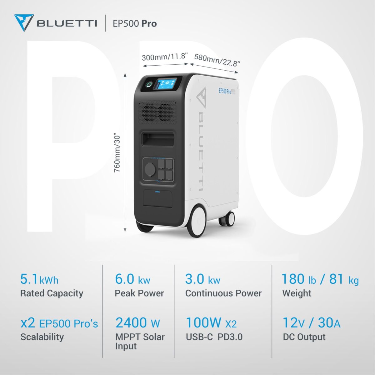 Портативная зарядная электростанция BLUETTI EP500Pro