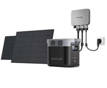 Комплект энергонезависимости EcoFlow PowerStream &ndash; микроинвертор 800W + зарядная станция Delta Max 2000 + 2 x 400W стационарные солнечные панели