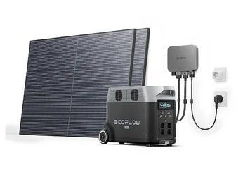 Комплект энергонезависимости EcoFlow PowerStream &ndash; микроинвертор 800W + зарядная станция Delta Pro + 2 x 400W стационарные солнечные панели